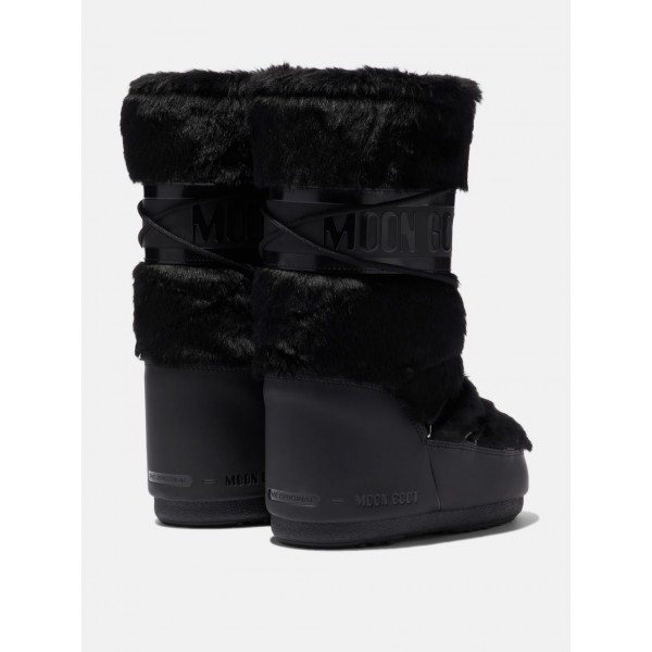 Moon Boot Bottes Icon Fausse Fourrure Noir