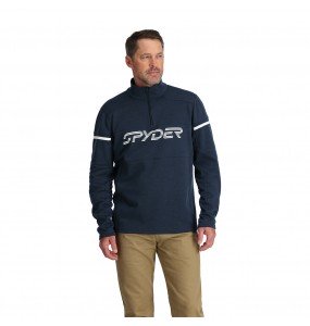 Sweat-shirt de ski en polaire stretch avec demi-ouverture zippée